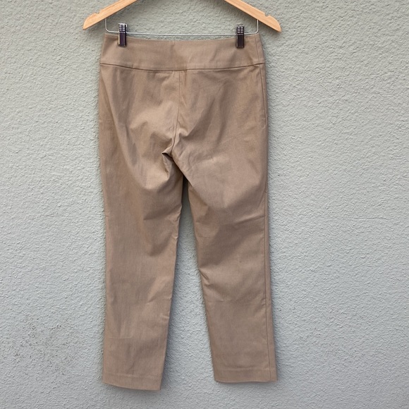 NIC + ZOE 2P tan Wonderstretch pull-on straight leg trousers - Picture 3 of 6